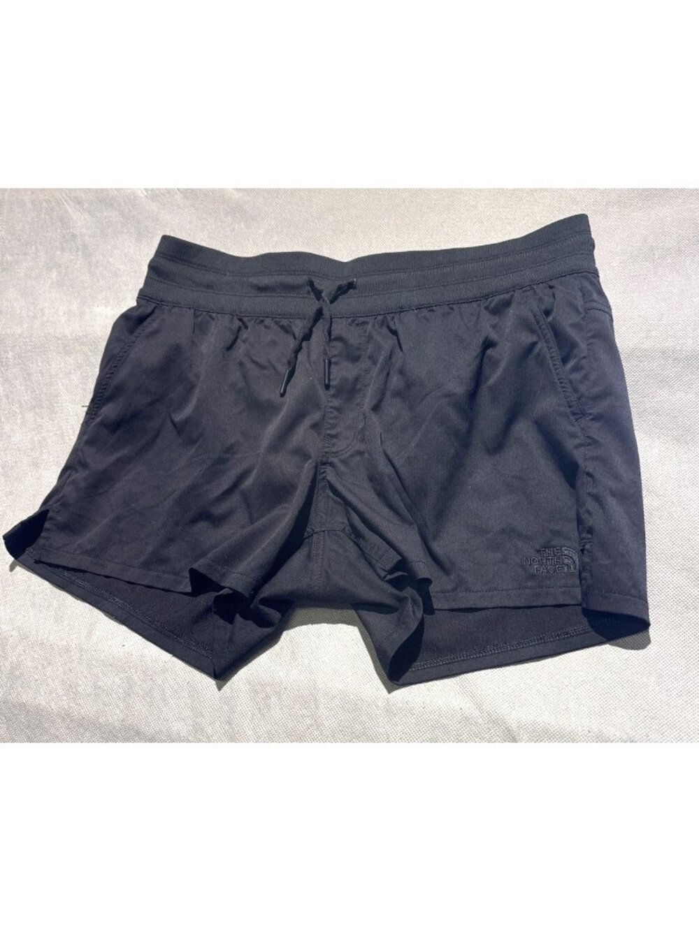 The North Face Black Athletic Shorts W/ Zip Pocket Drawstring Logo Size M